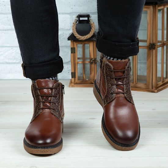 Imagine Ghete bărbați piele naturală C103 Maro