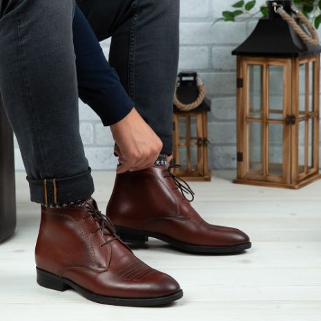 Imagine Ghete bărbați piele naturală CN259 Maro