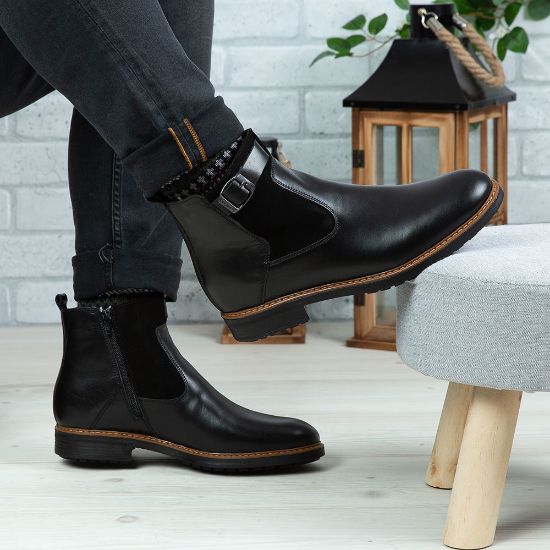 Imagine Ghete bărbați piele naturală C303 Negru