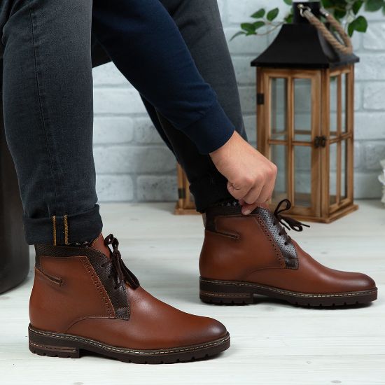 Imagine Ghete bărbați piele naturală C312 Maro