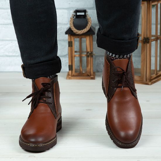 Imagine Ghete bărbați piele naturală C312 Maro