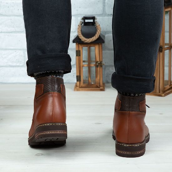 Imagine Ghete bărbați piele naturală C312 Maro