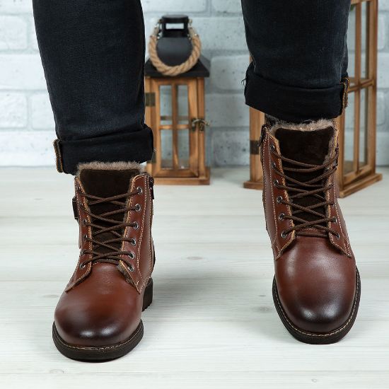 Imagine Ghete bărbați piele naturală C318 Maro