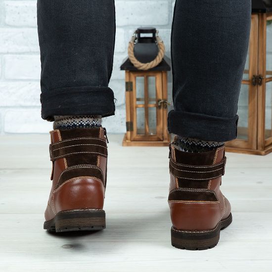 Imagine Ghete bărbați piele naturală C318 Maro