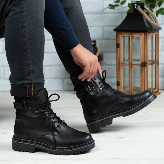 Imagine Ghete bărbați piele naturală 517 Negru