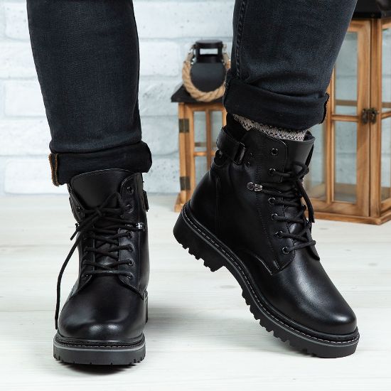 Imagine Ghete bărbați piele naturală 517 Negru