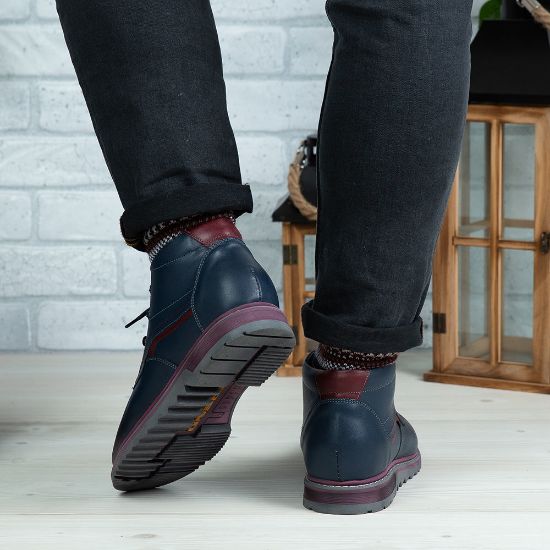 Imagine Ghete bărbați piele naturală 833 Blue