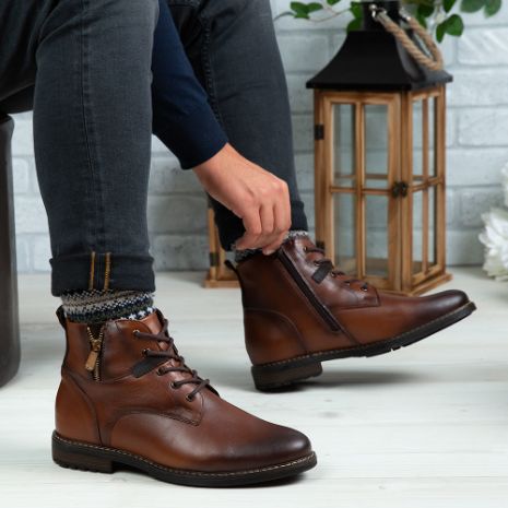 Imagine Ghete bărbați piele naturală 850 Maro