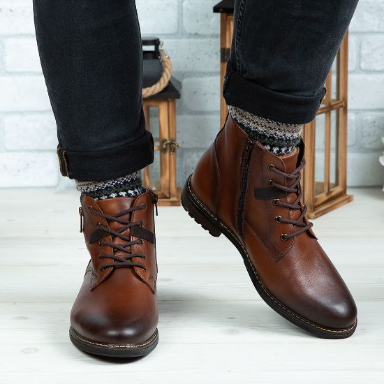 Imagine Ghete bărbați piele naturală 850 Maro