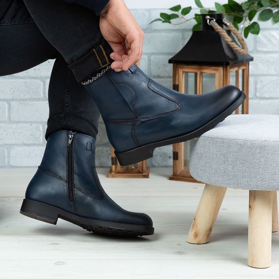 Imagine Ghete bărbați piele naturală 880 Blue