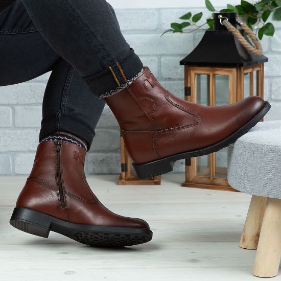 Imagine Ghete bărbați piele naturală 880 Maro