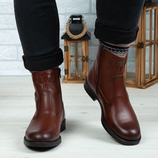 Imagine Ghete bărbați piele naturală 880 Maro