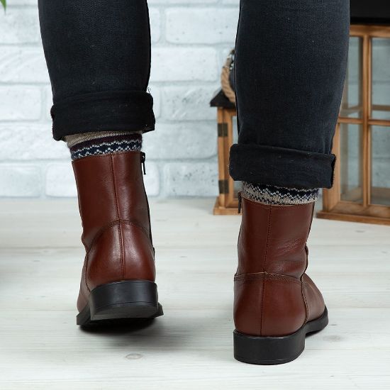 Imagine Ghete bărbați piele naturală 880 Maro