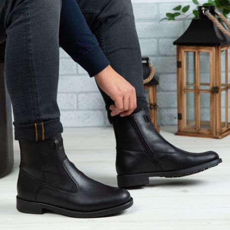 Imagine Ghete bărbați piele naturală 880 Negru