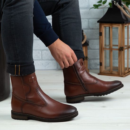 Imagine Ghete bărbați piele naturală 880-M Maro