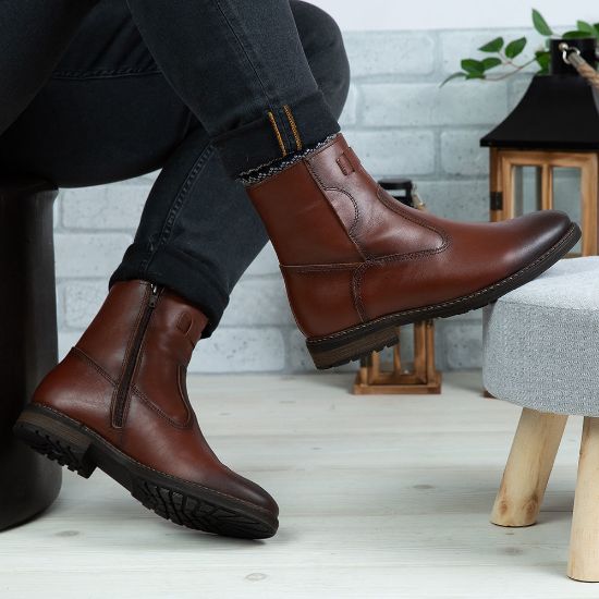 Imagine Ghete bărbați piele naturală 880-M Maro