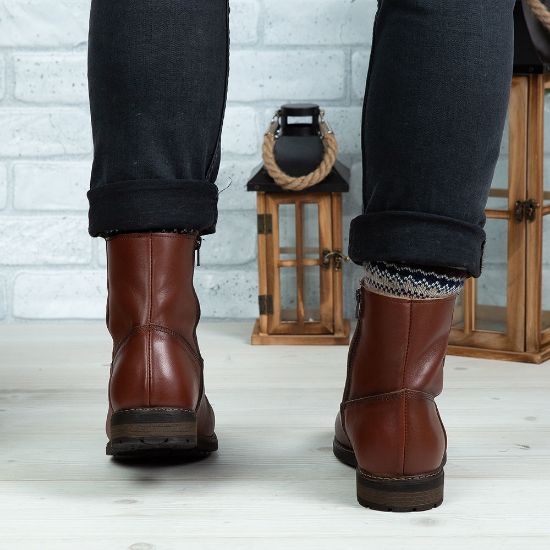 Imagine Ghete bărbați piele naturală 880-M Maro