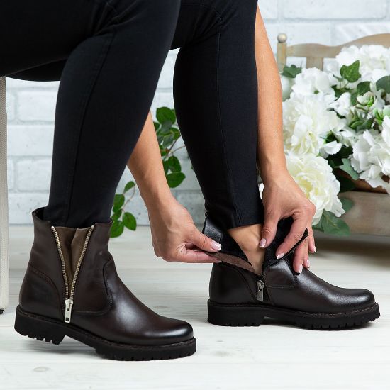 Imagine Ghete damă piele naturală N200 Maro