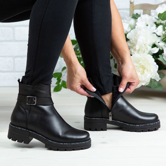 Imagine Ghete damă piele naturală N229 Negru