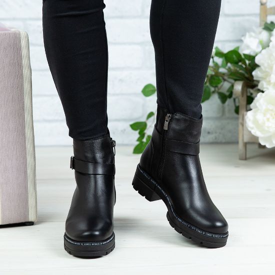 Imagine Ghete damă piele naturală N229 Negru