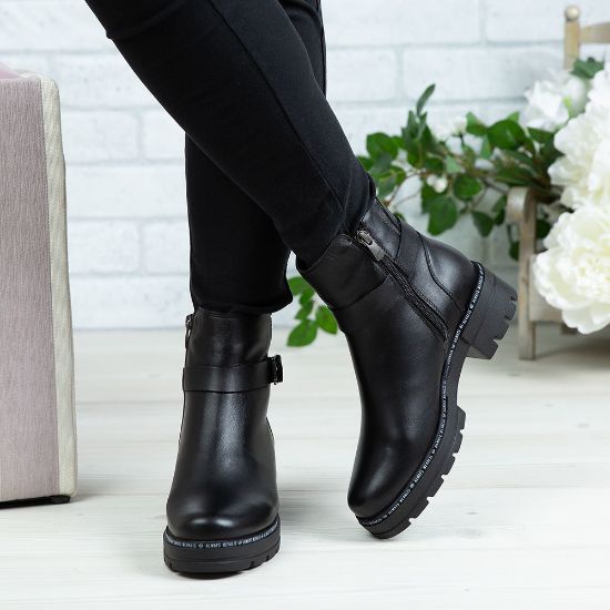 Imagine Ghete damă piele naturală N229 Negru