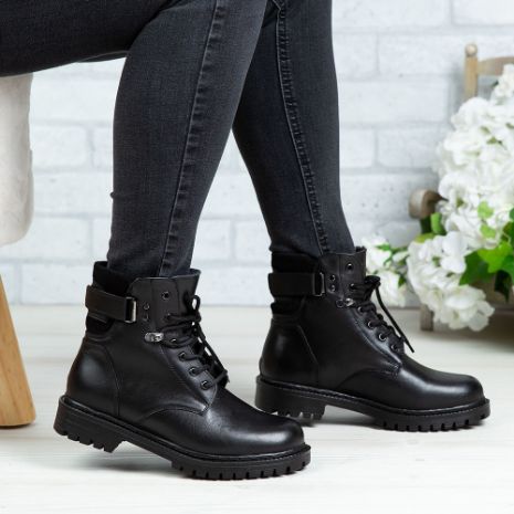 Imagine Ghete copii piele naturală 321 Negru