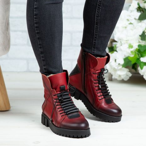 Imagine Ghete damă piele naturală 707 Roșu