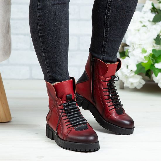 Imagine Ghete damă piele naturală 707 Roșu