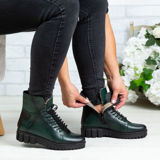 Imagine Ghete damă piele naturală 707 Verde