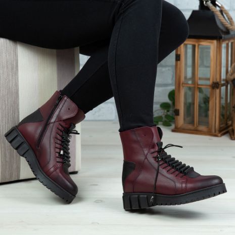 Imagine Ghete damă piele naturală 707 Vișiniu