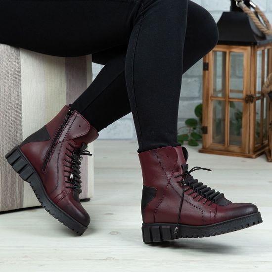 Imagine Ghete damă piele naturală 707 Vișiniu