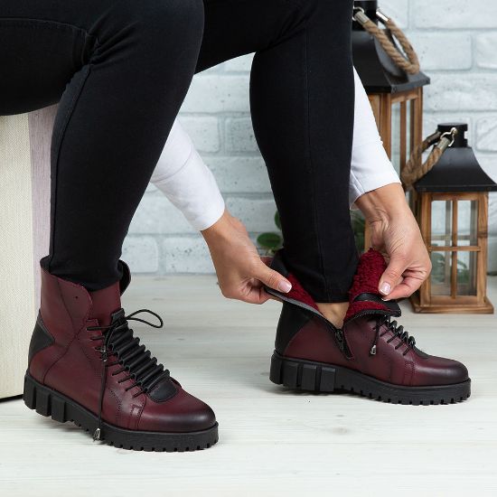 Imagine Ghete damă piele naturală 707 Vișiniu