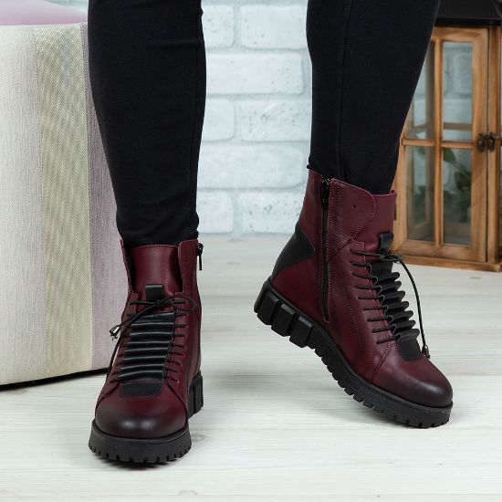 Imagine Ghete damă piele naturală 707 Vișiniu