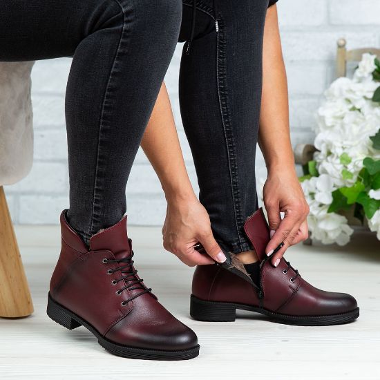 Imagine Ghete damă piele naturală 750 Vișiniu