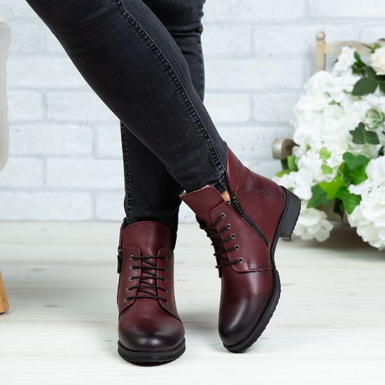 Imagine Ghete damă piele naturală 750 Vișiniu