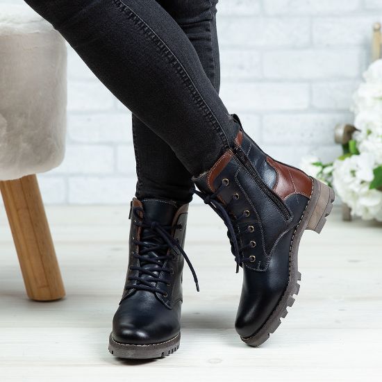 Imagine Ghete damă piele naturală 780 Blue