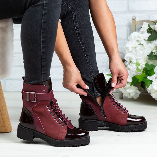 Imagine Ghete damă piele naturală 788 Vișiniu