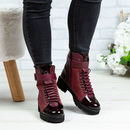 Imagine Ghete damă piele naturală 788 Vișiniu