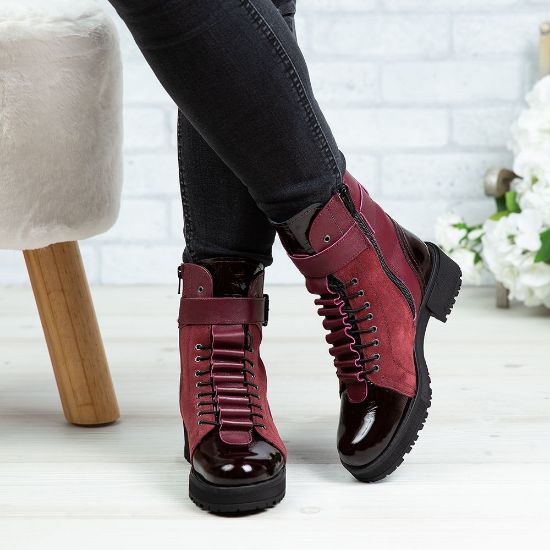 Imagine Ghete damă piele naturală 788 Vișiniu