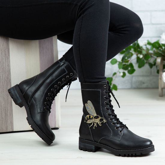 Imagine Ghete damă piele naturală 790-A Negru