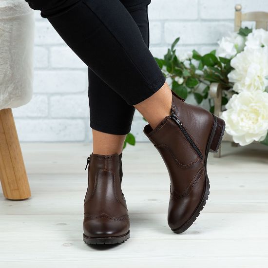 Imagine Ghete damă piele naturală N812 Maro