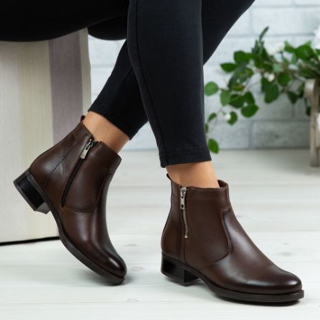 Imagine Ghete damă piele naturală N813 Maro