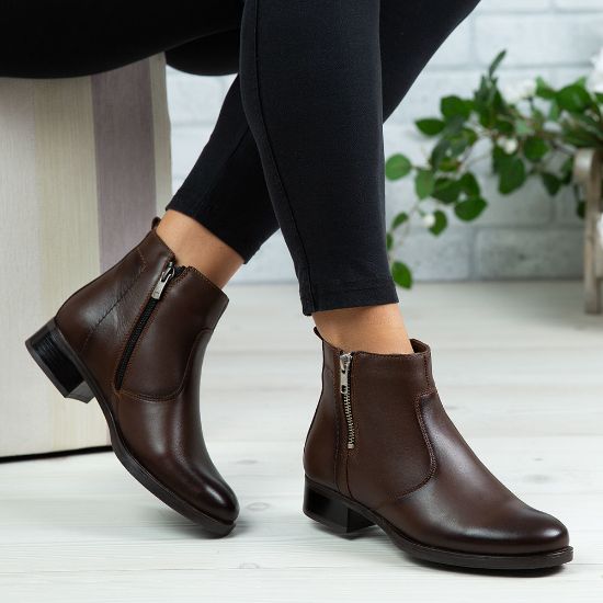 Imagine Ghete damă piele naturală N813 Maro