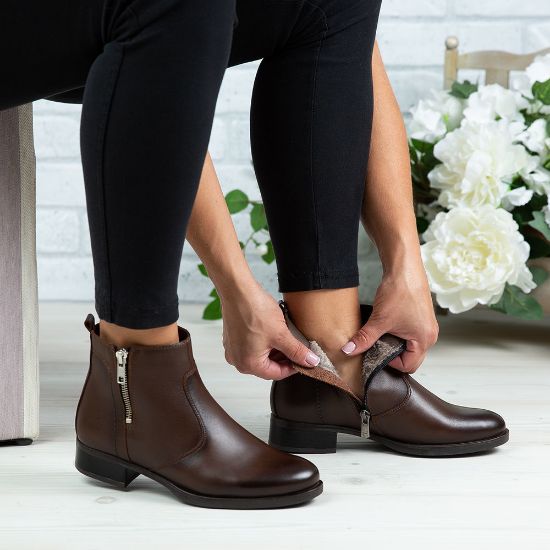 Imagine Ghete damă piele naturală N813 Maro