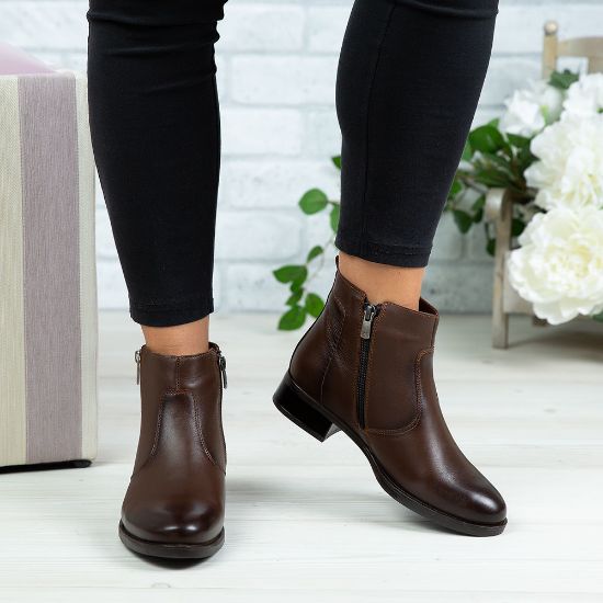 Imagine Ghete damă piele naturală N813 Maro