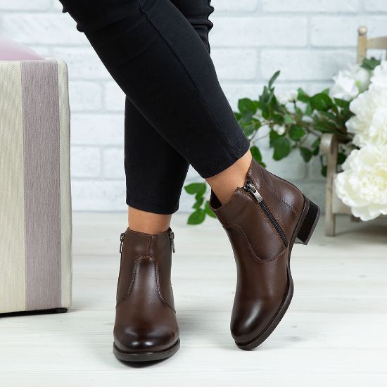 Imagine Ghete damă piele naturală N813 Maro