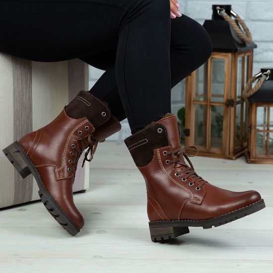 Imagine Ghete damă piele naturală BO2 Maro