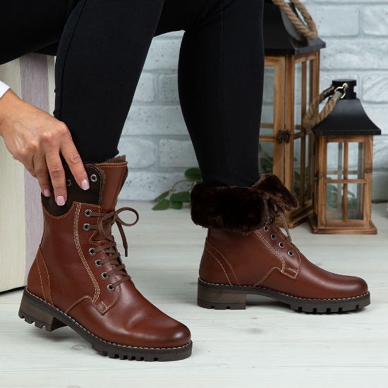 Imagine Ghete damă piele naturală BO2 Maro