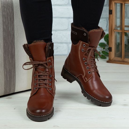 Imagine Ghete damă piele naturală BO2 Maro