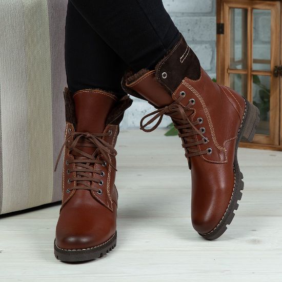 Imagine Ghete damă piele naturală BO2 Maro